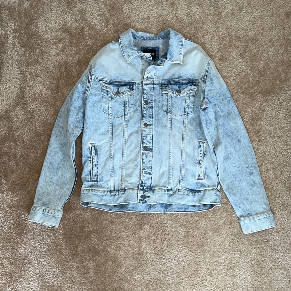 Jean jacket BY express size LARGE color light blue jean